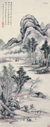 王宸（1720-1797） 1784年作 山水 立轴 纸本设色