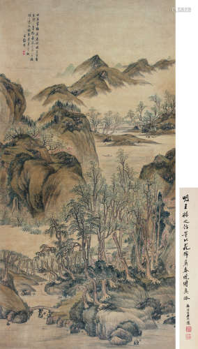 王毂祥（1501-1568） 锦屏春晓 立轴 纸本设色
