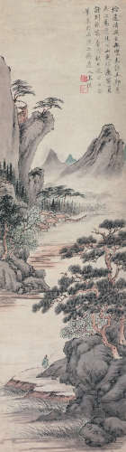 王玖（清） 1790年作 山水 立轴 纸本设色