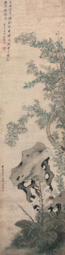 邹一桂（1688-1772） 1763年作 秋香捐明月 立轴 绢本设色