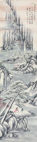 刘德六（1806-1875） 1842年作 山水 立轴 纸本设色