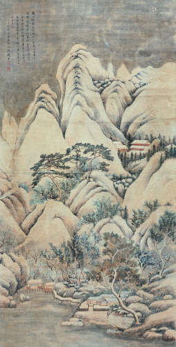 顾麟士（1865-1930） 1917年作 山水 立轴 纸本设色