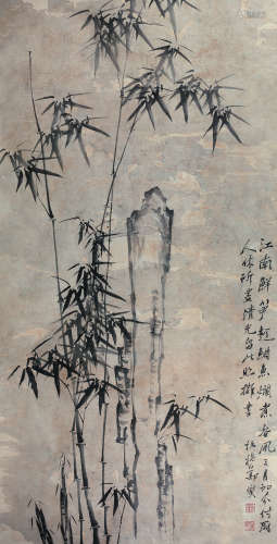 郑板桥（1693-1765） 竹石图 立轴 纸本水墨