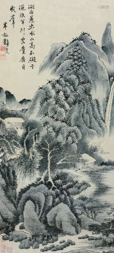 龚贤（1618-1689） 山水 立轴 纸本水墨