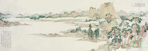 文征明（1470-1559） 1615年作 山水 镜心 纸本设色