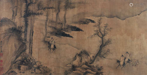 唐寅（1470-1523） 行旅图 镜心 绢本设色