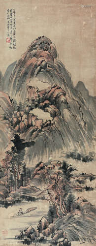 石涛（1630-1724） 山水 镜心 纸本设色