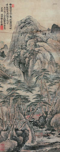 石涛（1630-1724） 山色图 立轴 纸本设色
