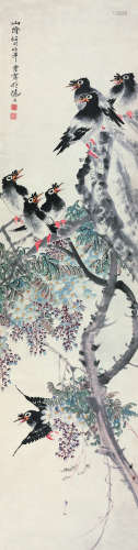 任伯年（1840-1896） 花鸟 立轴 纸本设色