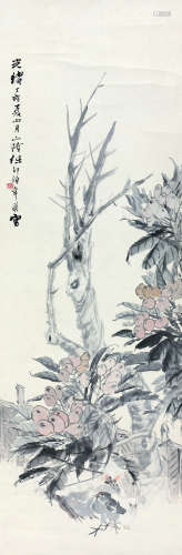 任伯年（1840-1896） 1887年作 花鸟 立轴 纸本设色