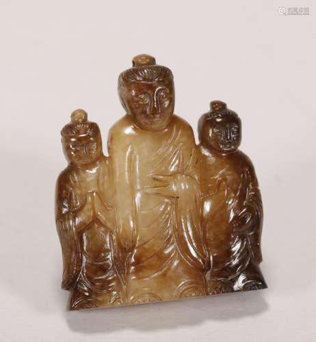 Song Dynasty - Buddha Shape Hetian Jade Ornament