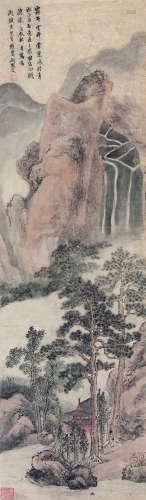 顾鹤庆（1766-?） 1808年作 山水 立轴 纸本设色