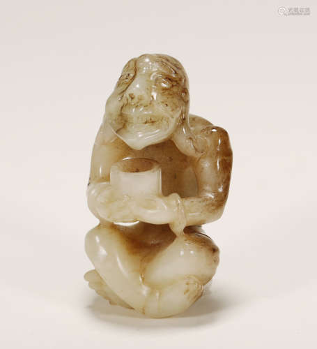 Yuan Dynasty - Hetian Jade Arhat Ornament