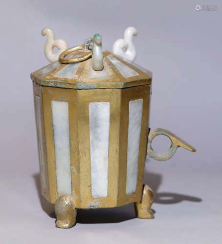 Han Dynasty - Gilt with Jade Cup