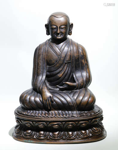Yuan Dynasty -  Bronze Guru Statue