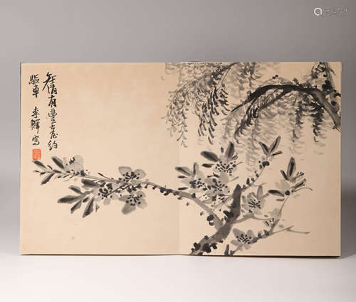 flower and birds water and wash painting album by Chan Li from Qing清代水墨畫
作者；李禪
花鳥册頁