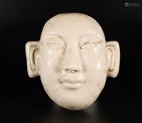 white ceramic mask from Liao辽代白瓷面具