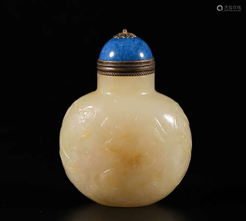 hetian jade snuff bottle from Qing清代和田玉鼻煙壺