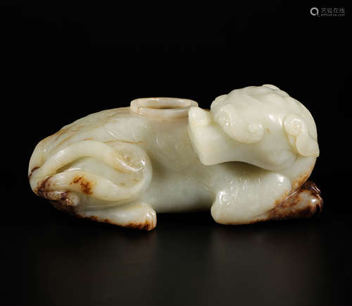 hetain jade auspicious beast from Qing清代和田玉瑞獸