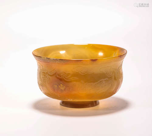 agate dragon pattern bowl from Liao辽代玛瑙雕龙纹碗