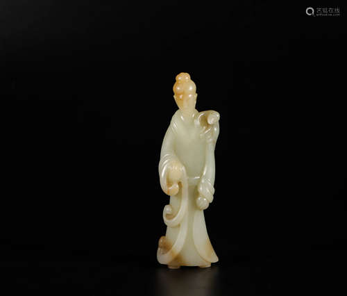 hetian jade character from Han漢代和田玉人俑