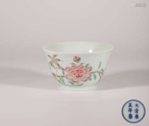 Pink Glazed Tea Cup from Qing清代粉彩茶杯