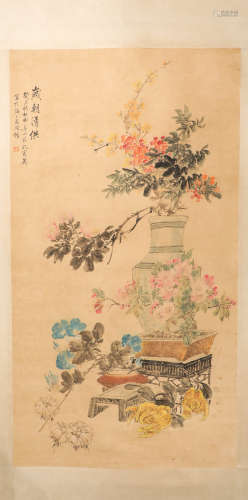 Vertical Scroll Ink Painting from KongXiaoYu作者；孔小魚
紙本立軸
水墨花卉畫