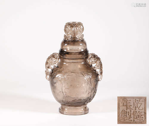 Crystal Two Ears Vase from Qing清代水晶雙耳賞瓶