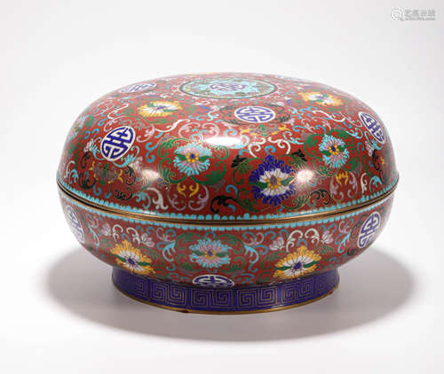 Cloisonne Red Glazed Box from Qing清代景泰藍繪紅大捧盒