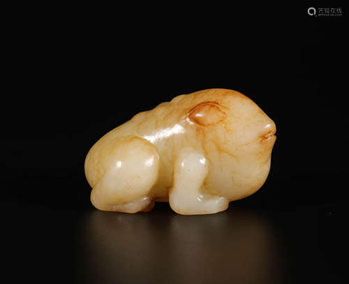 HeTian Jade Golden Toad from Qing清代和田玉金蟾