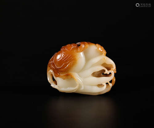 HeTian Jade with Prosperous Metaphor from Qing清代和田玉多子多福掛件