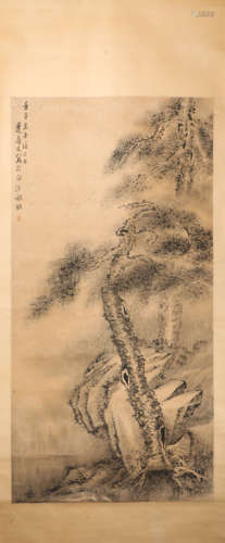 Ink Painting from BianShouMin Qing, Vertical Silk Scroll清代水墨畫
作者；邊壽民
紙本立軸