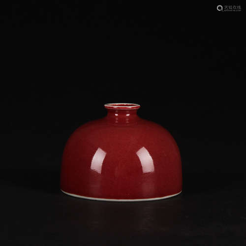 A Chinese Red Glazed Porcelain Zun