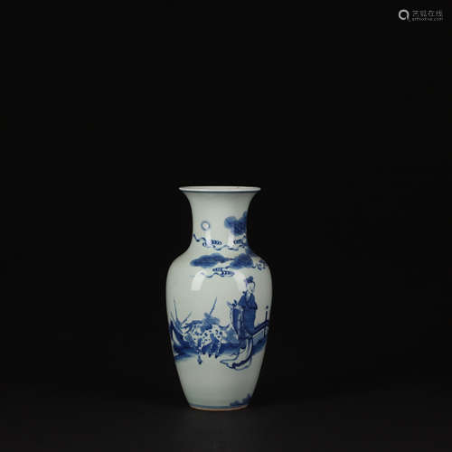 A Chinese Blue and White Figure Painted Porcelain Vase