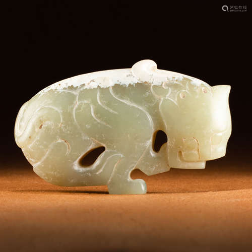 A Chinese Jade Carved Beast Ornament