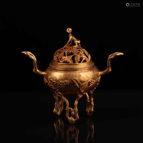 A Chinese Gild Bronze Incense Burner