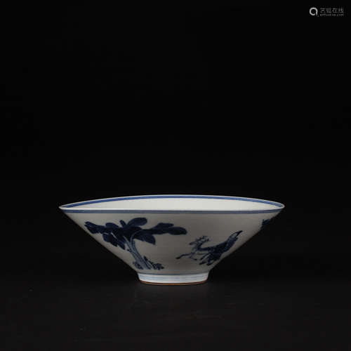 A Chinese Blue and White Figure Pattern Porcelain Bowl