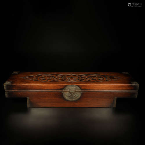 A Chinese Chi dragon Pattern Rosewood Carved Box