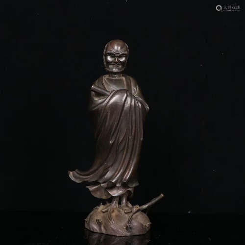 A Chinese Copper Bodhidharma Statue