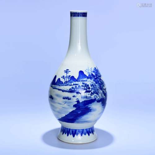 A Chinese Blue and White Floral Porcelain Standing Bowl