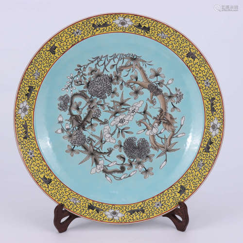 A Chinese Floral Dragon Pattern Porcelain Plate