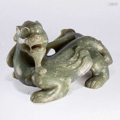 A Chinese Jade Carved Beast Ornament