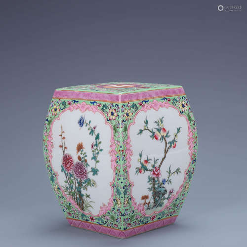 A Chinese Floral Porcelain Stool