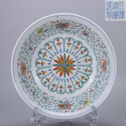 A Chinese Doucai Twining Lotus pattern Porcelain Bowl