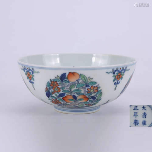 A Chinese Doucai Peach Painted Porcelain Bowl