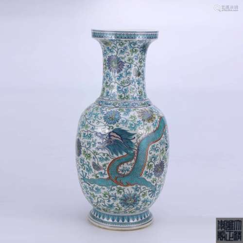 A Chinese Doucai Dragon Pattern Floral Porcelain Vase