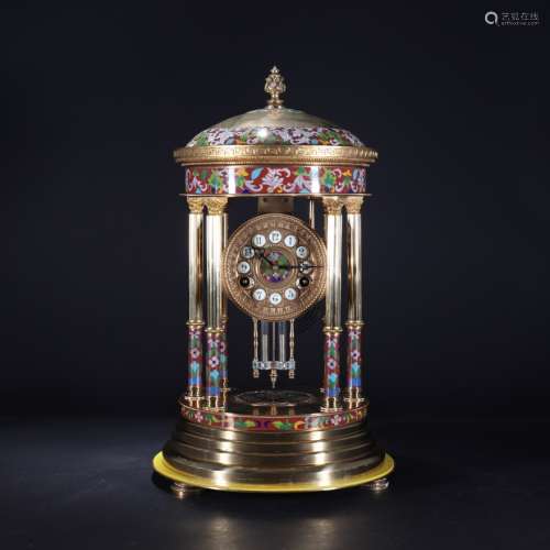 A Chinese Gild Cloisonne clock