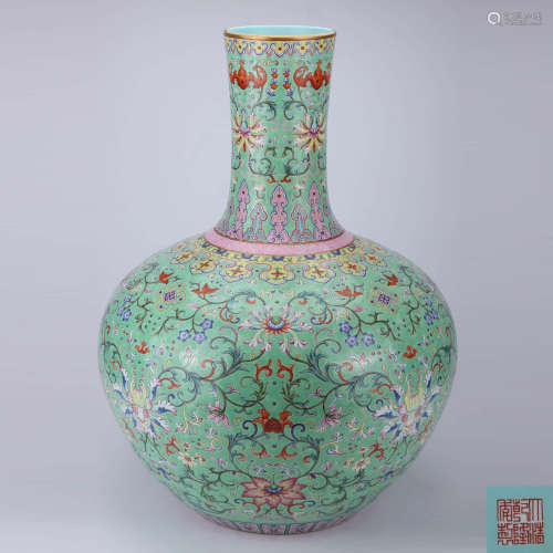 A Chinese Blue Floral Porcelain Vase