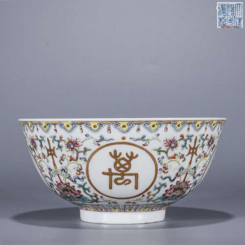 Fu Shou flower pattern porcelain bowl, Dao Guang mark