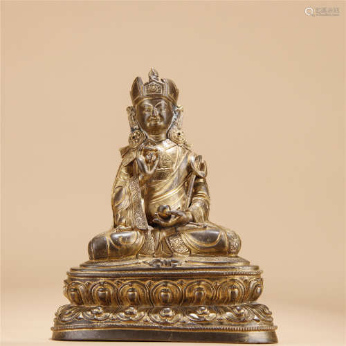 Gilt bronze statue of lotus Buddha